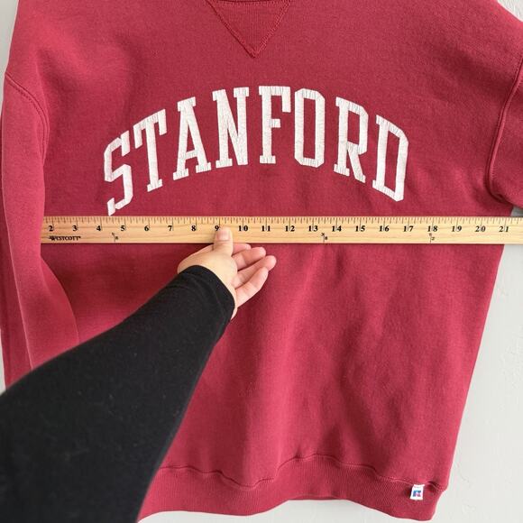 Vtg Standford University Russell Athletic Sweatshirt Unisex S Red White Crew USA - Picture 3 of 9